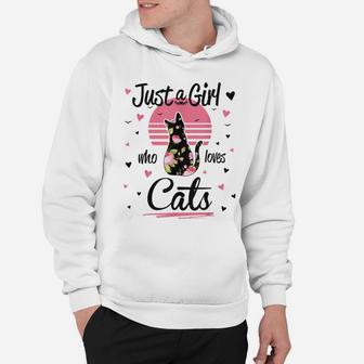 Cat Design, Just A Girl Who Loves Cats Hoodie | Crazezy