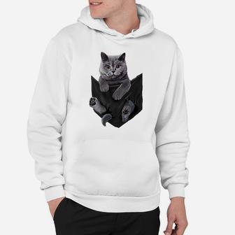 Cat Lovers Gifts British Shorthair In Pocket Funny Kitten Hoodie | Crazezy
