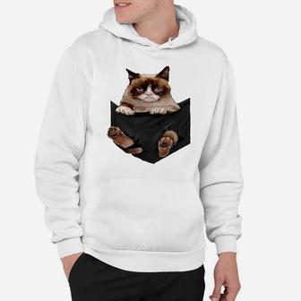 Cat Lovers Gifts Grumpy In Pocket Funny Kitten Face Sweatshirt Hoodie | Crazezy DE