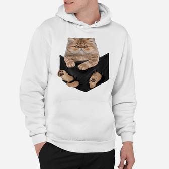 Cat Lovers Gifts Persian In Pocket Funny Kitten Face Hoodie | Crazezy DE