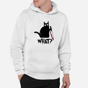 Cat What Black Cat Hoodie | Crazezy UK