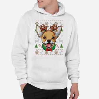 Chihuahua Ugly Christmas Reindeer Antlers Xmas Girls Women Sweatshirt Hoodie | Crazezy UK