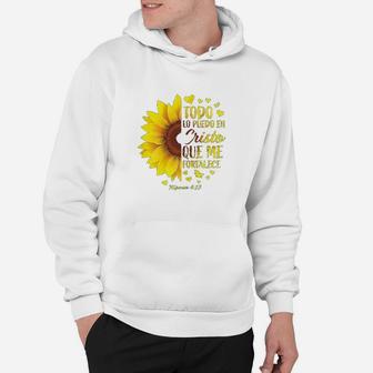 Christian Spanish Gift Women Religious Verse Sunflower Hoodie | Crazezy CA