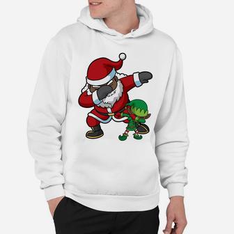 Christmas African American Dabbing Santa Claus Elf Dab Gift Hoodie | Crazezy UK