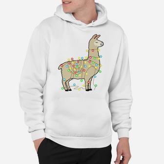 Christmas Lights Llama Lover Funny Xmas Holiday Gift Hoodie | Crazezy