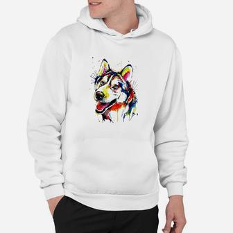 Colorful Husky Dog Lover Hoodie | Crazezy