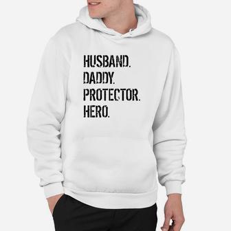 Cool Father Gift Husband Daddy Protector Hero Hoodie | Crazezy UK