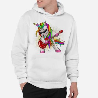 Cool Unicorn Playing Guitar | Funny Animal Guitarist Gift Hoodie | Crazezy CA