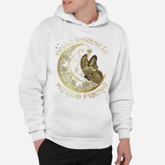 Crescent Moon Butterfly Hello Darkness My Old Friend Hoodie | Crazezy UK