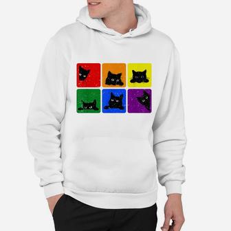 Cute Black Cat Lgbt Rainbow Gay Pride Cat Lovers Hoodie | Crazezy CA