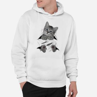 Cute Cat Peeking Out Hanging Funny Gift For Kitty Lovers Hoodie | Crazezy UK