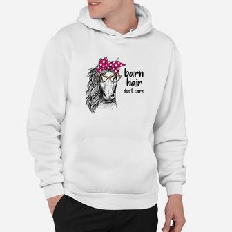 Cute Cowgirl Barn Hair Dont Care Horse Glasses Hoodie | Crazezy