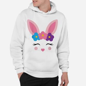 Cute Easter Bunny Face Flower Crown Toddler Holiday Costume Hoodie | Crazezy DE