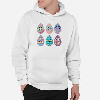 Cute Easter Eggs With Faces Funny Easter Hoodie - Thegiftio UK