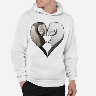 Cute Ferrets Couple Heart Animal Lover Gift Hoodie | Crazezy