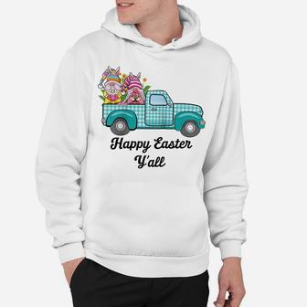 Cute Gnomes With Bunny Ears Egg Hunting Truck Easter Gnome Raglan Baseball Tee Hoodie | Crazezy