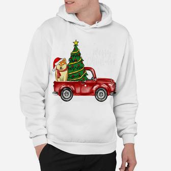 Cute Shiba Inu Dog Truck Merry Christmas Dog Lover Xmas Hoodie | Crazezy