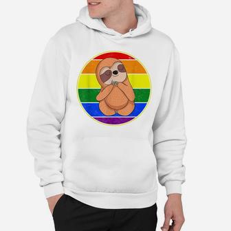 Cute Sloth Lover Gay Pride Stuff Teens Retro Rainbow Lgbtq Hoodie | Crazezy