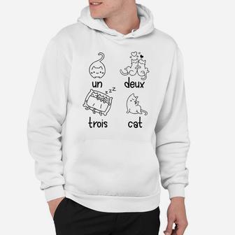 Cute Un Deux Trois Cat Loving French 1-2-3-4 Counting Kitty Raglan Baseball Tee Hoodie | Crazezy CA