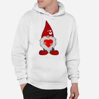 Cute Valentines Day Holiday Gnome With Love Heart Gift Hoodie | Crazezy