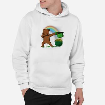 Dabbing Grizzly Bear Leprechaun St Patricks Day Hoodie - Thegiftio UK