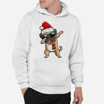 Dabbing Pug Santa Christmas Gift Kids Boys Girls Pugmas Xmas Hoodie | Crazezy