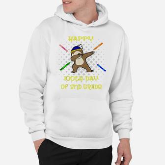 Dabbing Sloth Happy 100Th Day Of 2Nd Grade T-Shirt Hoodie | Crazezy