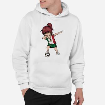 Dabbing Soccer Girl Mexico Jersey Hoodie - Mexican Football Hoodie | Crazezy