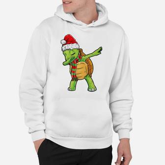 Dabbing Turtle Santa Christmas Kids Boys Girls Xmas Gifts Hoodie | Crazezy