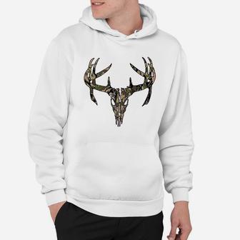 Deer Skull Antlers Camo Hoodie - Thegiftio UK
