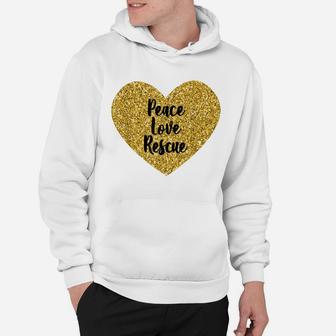Dog Lover Peace Love Rescue Dog Mom Hoodie | Crazezy CA