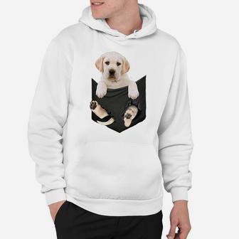 Dog Lovers Gifts White Lab In Pocket Funny Dog Face Hoodie | Crazezy UK