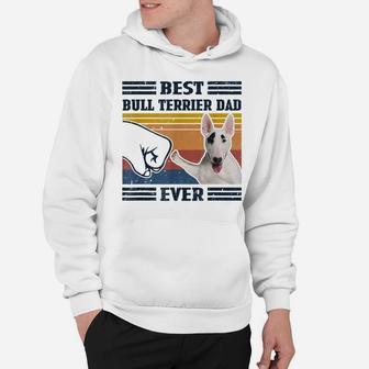 Dog Vintage Best Bull Terrier Dad Ever Father's Day Hoodie | Crazezy