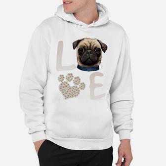 Dogs 365 Love Pug Dog Paw Pet Rescue Hoodie | Crazezy