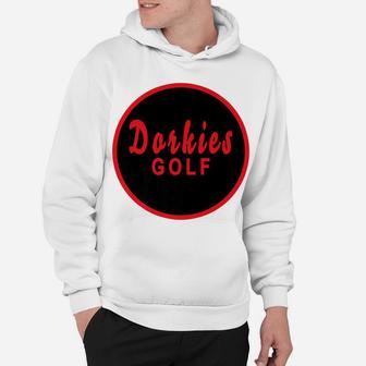 Dorkies Golf Golfing Golfer Red Black Hoodie | Crazezy