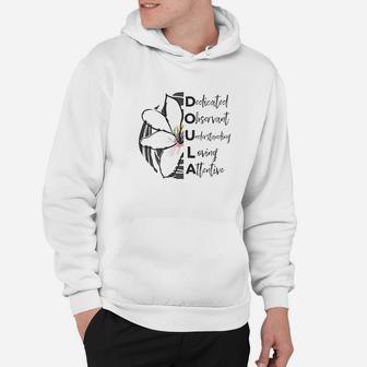 Doula Quote Thank You Appreciation Gift Half Picture Text Hoodie | Crazezy CA