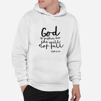 Eduavar Summer Tops God Is Within Her She Will Not Fall Christian Hoodie - Thegiftio UK