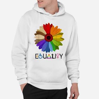 Equality Flower Rainbow Retro Gay Lesbian Pride Lgbt Hoodie | Crazezy