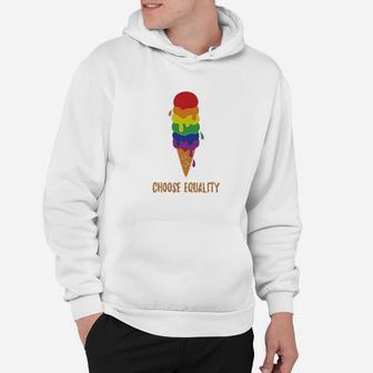 Equality Rainbow Ice Cream Pride Flag Hoodie | Crazezy
