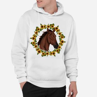 Equestrian Sunflower Horse Riding Animal Yellow Flower Horse Hoodie | Crazezy DE