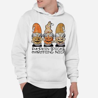 Fall Gnomes Pumpkin Spice & Everything Nice Cute Gnome Gift Raglan Baseball Tee Hoodie | Crazezy UK