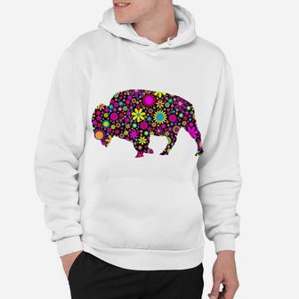 Flower Patterns Bison Buffalo T Shirt Hoodie | Crazezy AU