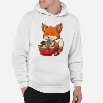 Fox Eating Ramen Ramen Noodle Lovers Fox Themed Gift Hoodie | Crazezy AU