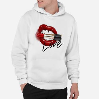 Franterd Lips And Lipstick Hoodie | Crazezy DE