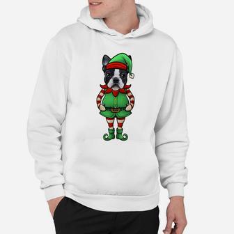 Funny Christmas Elf Boston Terrier Dog Sweatshirt Hoodie | Crazezy CA