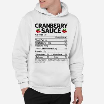 Funny Cranberry Sauce Nutrition Facts Thanksgiving Food Hoodie | Crazezy DE