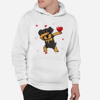 Funny Dabbing Rottweiler Dog Breeds Valentines Day Gift Hoodie - Seseable