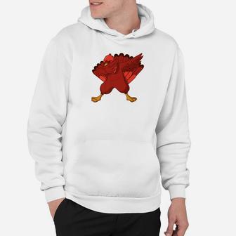 Funny Dabbing Turkey Thanksgiving Kids Boys Girls Hoodie - Seseable