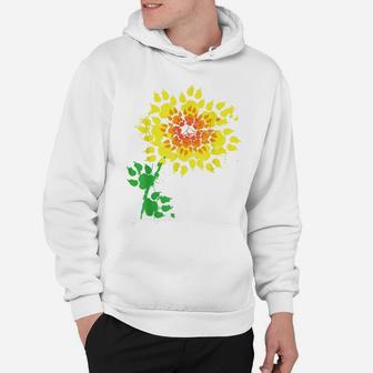Funny Dog Sunflower Paw Print Gift | Animal Lovers For Girls Hoodie | Crazezy