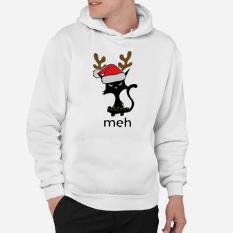 Funny Meh Cat Shirt For Cat Lovers Ugly Christmas Sweatshirt Hoodie | Crazezy